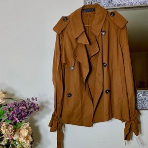 Zara Brown Cropped Trench Coat
